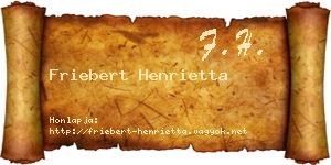 Friebert Henrietta névjegykártya