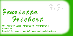 henrietta friebert business card